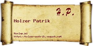 Holzer Patrik névjegykártya